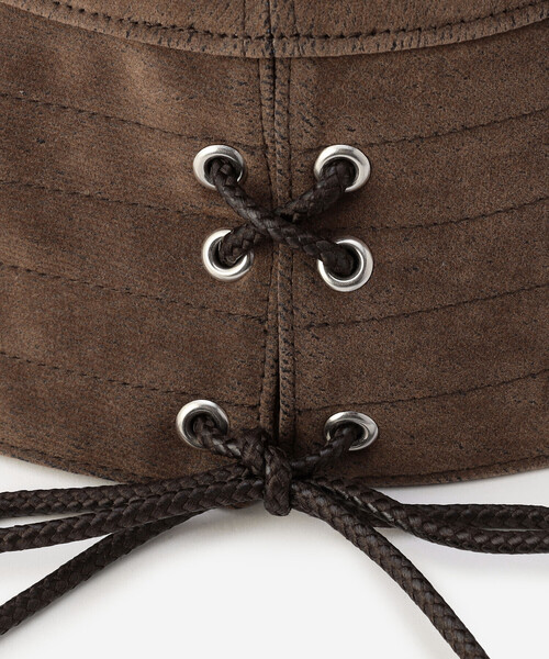 KIJIMA TAKAYUKI(キジマ タカユキ)の「KIJIMA TAKAYUKI | FLOCKY PRINTED DENIM 2WAY SAILOR HAT WOMEN(ハット・レディース・ブラック/ブラウン・1)」の7枚目の写真