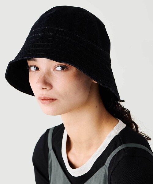 KIJIMA TAKAYUKI(キジマ タカユキ)の「KIJIMA TAKAYUKI | FLOCKY PRINTED DENIM 2WAY SAILOR HAT WOMEN(ハット・レディース・ブラック/ブラウン・1)」の9枚目の写真