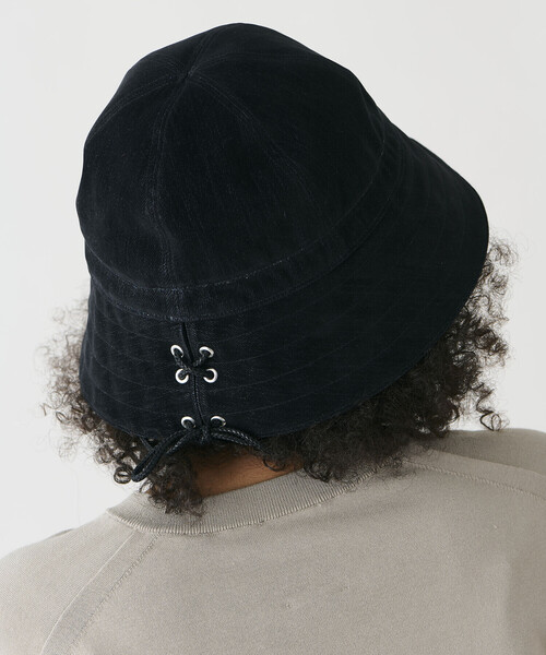 KIJIMA TAKAYUKI(キジマ タカユキ)の「KIJIMA TAKAYUKI | FLOCKY PRINTED DENIM 2WAY SAILOR HAT WOMEN(ハット・レディース・ブラック/ブラウン・1)」の12枚目の写真