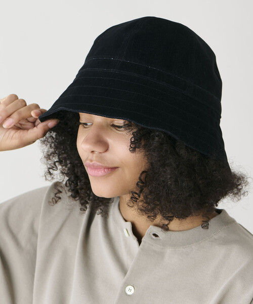 KIJIMA TAKAYUKI(キジマ タカユキ)の「KIJIMA TAKAYUKI | FLOCKY PRINTED DENIM 2WAY SAILOR HAT WOMEN(ハット・レディース・ブラック/ブラウン・1)」の13枚目の写真