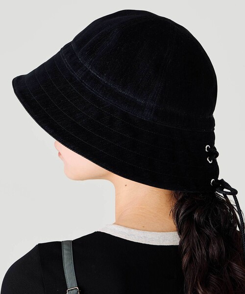 KIJIMA TAKAYUKI(キジマ タカユキ)の「KIJIMA TAKAYUKI | FLOCKY PRINTED DENIM 2WAY SAILOR HAT WOMEN(ハット・レディース・ブラック/ブラウン・1)」の1枚目の写真