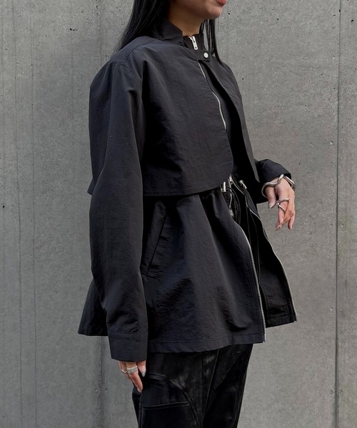 &g'aime(アンジェム)の「【&g'aime 】3wayドロストオーバージャケット 3-Way Drawstring Over Jacket(ナイロンジャケット・レディース・ブルー/グレー/ブラック/ライトグレー/チャコールグレー・FREE)」の13枚目の写真