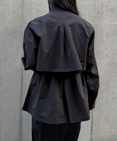 &g'aime(アンジェム)の「【&g'aime 】3wayドロストオーバージャケット 3-Way Drawstring Over Jacket(ナイロンジャケット・レディース・ブルー/グレー/ブラック/ライトグレー/チャコールグレー・FREE)」の14枚目の写真