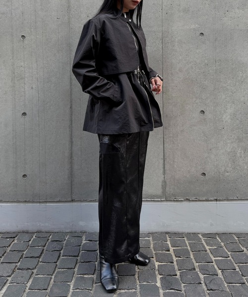 &g'aime(アンジェム)の「【&g'aime 】3wayドロストオーバージャケット 3-Way Drawstring Over Jacket(ナイロンジャケット・レディース・ブルー/グレー/ブラック/ライトグレー/チャコールグレー・FREE)」の17枚目の写真