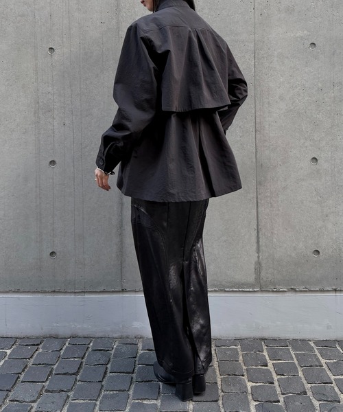 &g'aime(アンジェム)の「【&g'aime 】3wayドロストオーバージャケット 3-Way Drawstring Over Jacket(ナイロンジャケット・レディース・ブルー/グレー/ブラック/ライトグレー/チャコールグレー・FREE)」の18枚目の写真