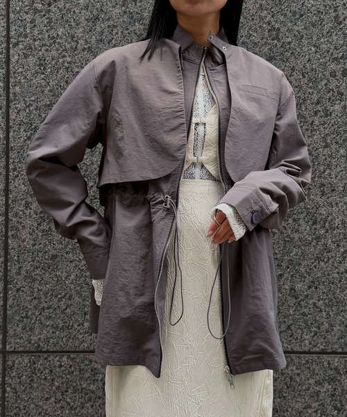 &g'aime(アンジェム)の「【&g'aime 】3wayドロストオーバージャケット 3-Way Drawstring Over Jacket(ナイロンジャケット・レディース・ブルー/グレー/ブラック/ライトグレー/チャコールグレー・FREE)」の22枚目の写真