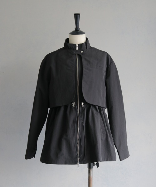 &g'aime(アンジェム)の「【&g'aime 】3wayドロストオーバージャケット 3-Way Drawstring Over Jacket(ナイロンジャケット・レディース・ブルー/グレー/ブラック/ライトグレー/チャコールグレー・FREE)」の6枚目の写真