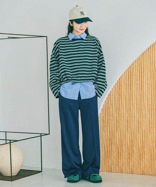 niko and...（ニコアンド）の「サイドラインカットパンツ（その他パンツ・レディース・ネイビー/グリーン/アイボリー・LARGE/MEDIUM）」の5枚目の写真