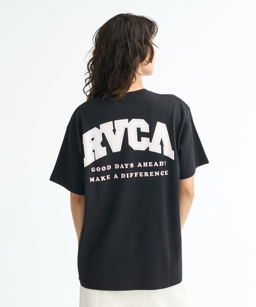 RVCA(ルーカ)の「RVCA ウィメンズ ARCH RVCA LOOSE FIT SS TEE Tシャツ 【2026年春夏モデル】(Tシャツ/カットソー・レディース・ホワイト/ピンク系その他/ブラック・LARGE/MEDIUM/SMALL)」の1枚目の写真