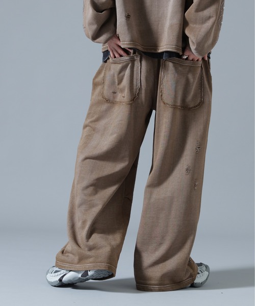 DANKE SCHON(ダンケシェーン)の「DankeSchon/ダンケシェーン/STUDS SWEAT BAGGY PANTS(スウェットパンツ・メンズ・ブラウン/グレー/ネイビー・S/L/M)」の6枚目の写真