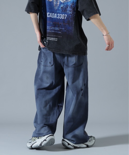 DANKE SCHON(ダンケシェーン)の「DankeSchon/ダンケシェーン/STUDS SWEAT BAGGY PANTS(スウェットパンツ・メンズ・ブラウン/グレー/ネイビー・S/L/M)」の9枚目の写真
