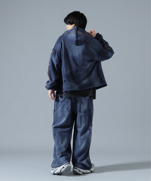DANKE SCHON(ダンケシェーン)の「DankeSchon/ダンケシェーン/STUDS SWEAT BAGGY PANTS(スウェットパンツ・メンズ・ブラウン/グレー/ネイビー・S/L/M)」の5枚目の写真
