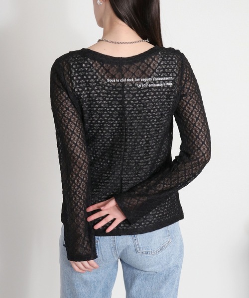 cepo(セポ)の「【シアーレース】ロゴデザインロングスリーブTee(Tシャツ/カットソー・レディース・オフホワイト/ブラック・M)」の10枚目の写真