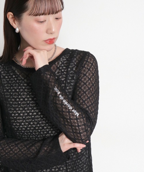 cepo(セポ)の「【シアーレース】ロゴデザインロングスリーブTee(Tシャツ/カットソー・レディース・オフホワイト/ブラック・M)」の13枚目の写真