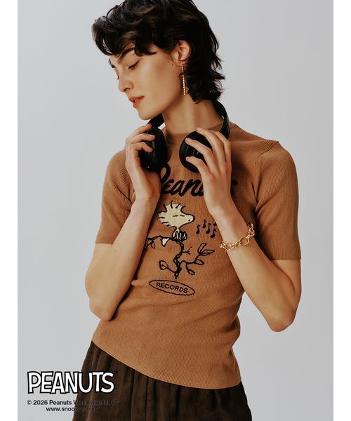 Mila Owen（ミラオーウェン）の「【PEANUTS RECORDS】ウッドストックジャガードリブニット（ニット/セーター・レディース・ベージュ/ライトブルー/グレー・0/1）」の2枚目の写真