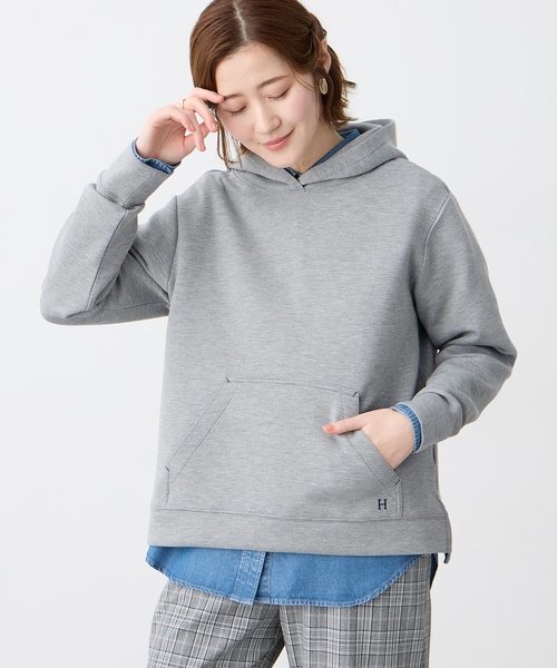 Petit Honfleur（プチオンフルール）の「ダンボールスウェットパーカー【セットアップ対応】（Tシャツ/カットソー・レディース・グレー/ベージュ・M/L）」の4枚目の写真