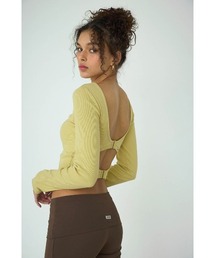 ALEXIA STAM | Rib Back Adjuster Long Sleeve Top /パッドinバックアジャスタートップス(Tシャツ/カットソー)