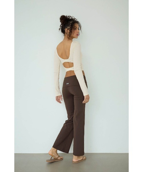 ALEXIA STAM（アリシアスタン）の「Rib Back Adjuster Long Sleeve Top /パッドinバックアジャスタートップス（Tシャツ/カットソー・レディース・アイボリー/ブラック/グレー/ピンク/ライム・S/L/M）」の12枚目の写真