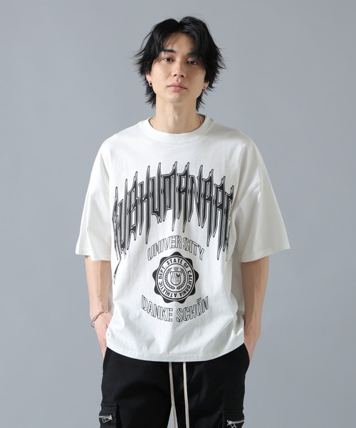 DANKE SCHON(ダンケシェーン)の「【WEB&DEPOT限定】DankeSchon/ダンケシェーン/S/S Tee COLLEGE(Tシャツ/カットソー・メンズ・ホワイト/ブラック・L/M)」の2枚目の写真