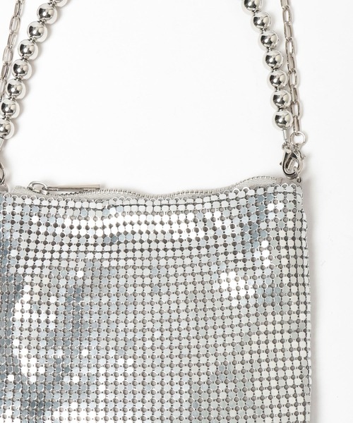 LEPSIM（レプシィム）の「メタルメッシュミニバッグ　646443（ショルダーバッグ・レディース・ブラック/シルバー・ONE SIZE）」の8枚目の写真