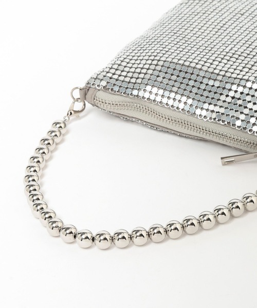 LEPSIM（レプシィム）の「メタルメッシュミニバッグ　646443（ショルダーバッグ・レディース・ブラック/シルバー・ONE SIZE）」の3枚目の写真