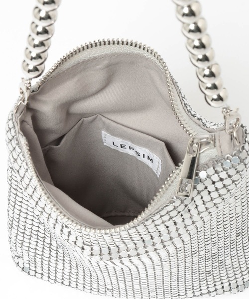 LEPSIM（レプシィム）の「メタルメッシュミニバッグ　646443（ショルダーバッグ・レディース・ブラック/シルバー・ONE SIZE）」の4枚目の写真