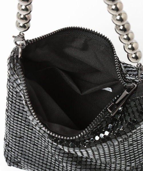 LEPSIM（レプシィム）の「メタルメッシュミニバッグ　646443（ショルダーバッグ・レディース・ブラック/シルバー・ONE SIZE）」の5枚目の写真