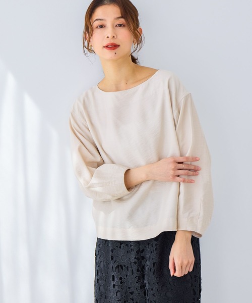 studio CLIP(スタディオクリップ)の「シアーボートネックTブラウス(シャツ/ブラウス・レディース・ネイビー/オフホワイト・FREE)」の8枚目の写真