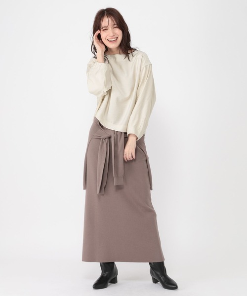 studio CLIP(スタディオクリップ)の「シアーボートネックTブラウス(シャツ/ブラウス・レディース・ネイビー/オフホワイト・FREE)」の14枚目の写真