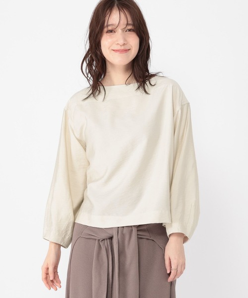 studio CLIP(スタディオクリップ)の「シアーボートネックTブラウス(シャツ/ブラウス・レディース・ネイビー/オフホワイト・FREE)」の15枚目の写真