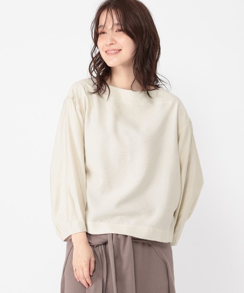 studio CLIP(スタディオクリップ)の「シアーボートネックTブラウス(シャツ/ブラウス・レディース・ネイビー/オフホワイト・FREE)」の16枚目の写真