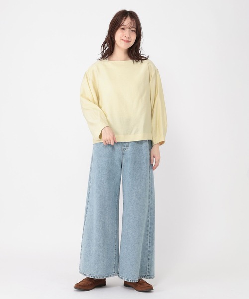 studio CLIP(スタディオクリップ)の「シアーボートネックTブラウス(シャツ/ブラウス・レディース・ネイビー/オフホワイト・FREE)」の19枚目の写真