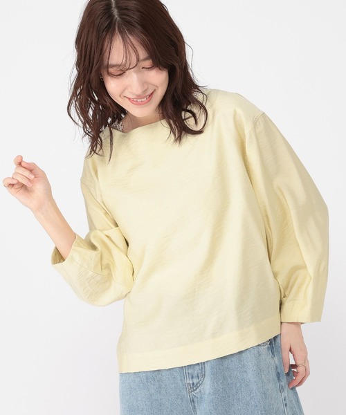 studio CLIP(スタディオクリップ)の「シアーボートネックTブラウス(シャツ/ブラウス・レディース・ネイビー/オフホワイト・FREE)」の21枚目の写真