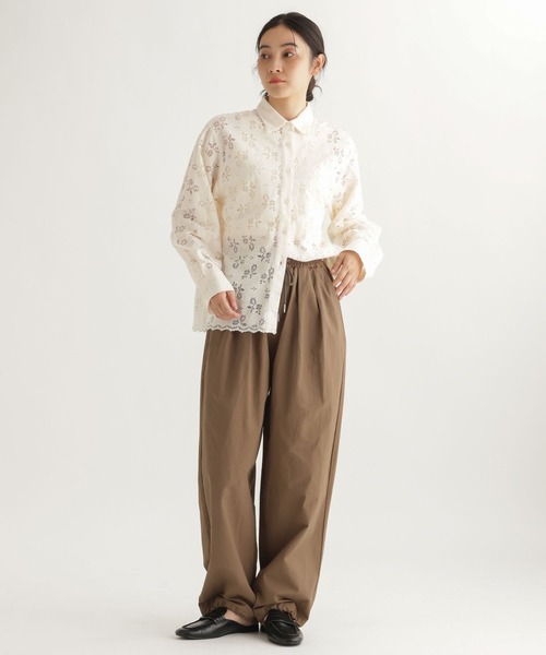 studio CLIP（スタディオクリップ）の「【daily CLIP】中花レースシャツ（シャツ/ブラウス・レディース・ブラック/オフホワイト・FREE）」の6枚目の写真