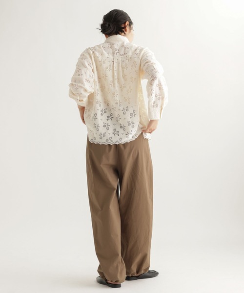 studio CLIP（スタディオクリップ）の「【daily CLIP】中花レースシャツ（シャツ/ブラウス・レディース・ブラック/オフホワイト・FREE）」の8枚目の写真