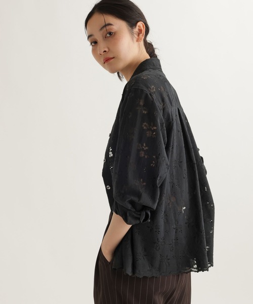 studio CLIP（スタディオクリップ）の「【daily CLIP】中花レースシャツ（シャツ/ブラウス・レディース・ブラック/オフホワイト・FREE）」の13枚目の写真