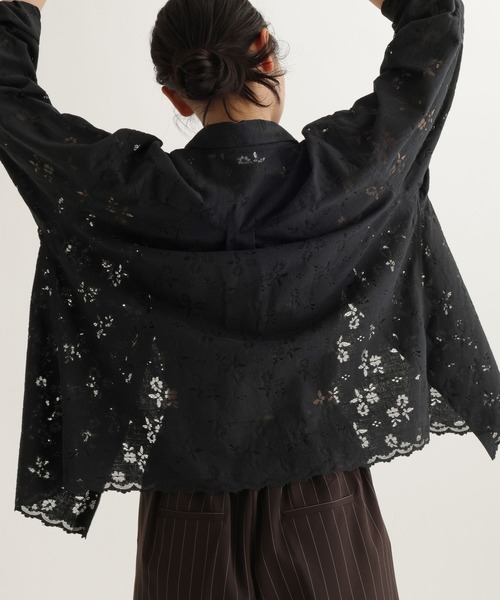 studio CLIP（スタディオクリップ）の「【daily CLIP】中花レースシャツ（シャツ/ブラウス・レディース・ブラック/オフホワイト・FREE）」の14枚目の写真