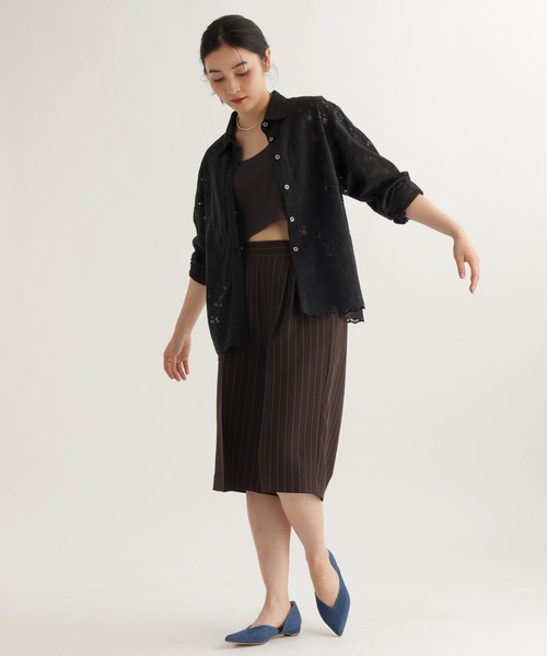 studio CLIP（スタディオクリップ）の「【daily CLIP】中花レースシャツ（シャツ/ブラウス・レディース・ブラック/オフホワイト・FREE）」の15枚目の写真