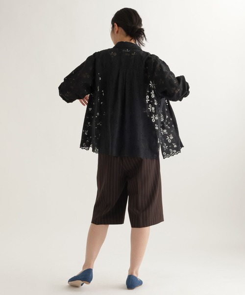 studio CLIP（スタディオクリップ）の「【daily CLIP】中花レースシャツ（シャツ/ブラウス・レディース・ブラック/オフホワイト・FREE）」の17枚目の写真