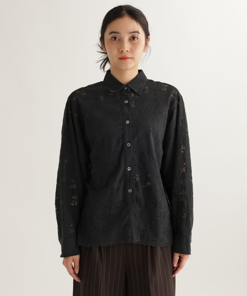 studio CLIP（スタディオクリップ）の「【daily CLIP】中花レースシャツ（シャツ/ブラウス・レディース・ブラック/オフホワイト・FREE）」の18枚目の写真