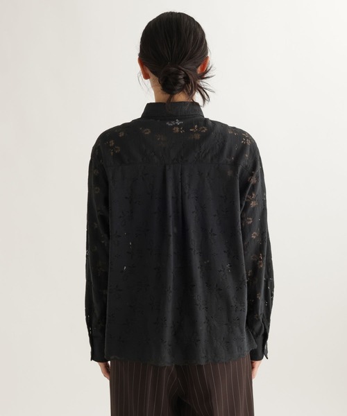 studio CLIP（スタディオクリップ）の「【daily CLIP】中花レースシャツ（シャツ/ブラウス・レディース・ブラック/オフホワイト・FREE）」の20枚目の写真