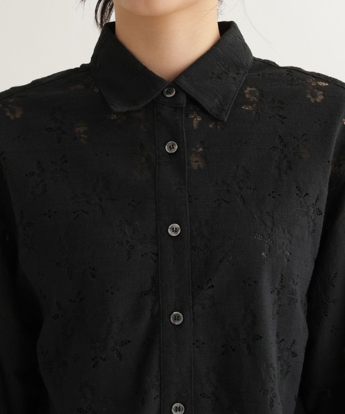 studio CLIP（スタディオクリップ）の「【daily CLIP】中花レースシャツ（シャツ/ブラウス・レディース・ブラック/オフホワイト・FREE）」の21枚目の写真