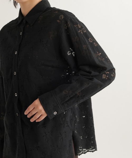 studio CLIP（スタディオクリップ）の「【daily CLIP】中花レースシャツ（シャツ/ブラウス・レディース・ブラック/オフホワイト・FREE）」の22枚目の写真