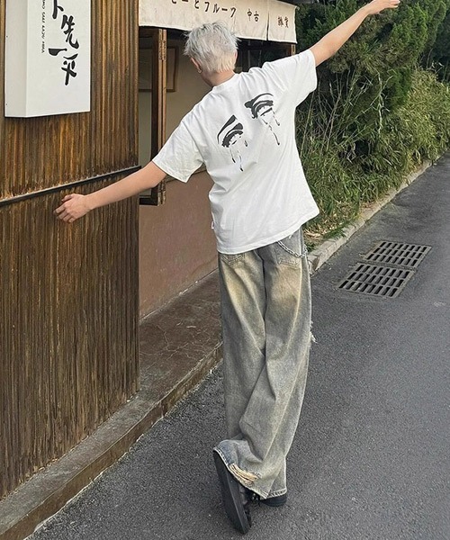 Ressaca(レサーカ)の「ダメージ加工ワイドデニムパンツ(デニムパンツ・メンズ・インディゴブルー・L/XL/M)」の9枚目の写真