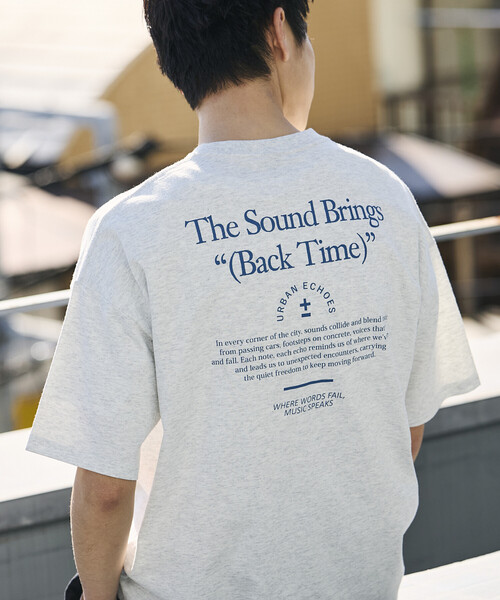 セール】限定展開 ビッグシルエット バックプリント クルーネック T