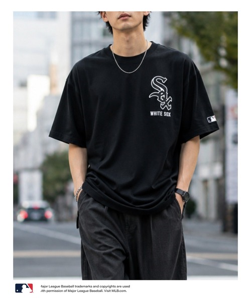MLB（メジャーリーグベースボール）の「MLBツイルワッペンTシャツ（Tシャツ/カットソー・メンズ・アッシュ/ネイビー/ホワイト/ブラック・L/XL/M）」の14枚目の写真