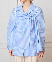 IENA LA BOUCLE | IENA LA BOUCLE コットンストライプスリーピーシャツ(シャツ/ブラウス)