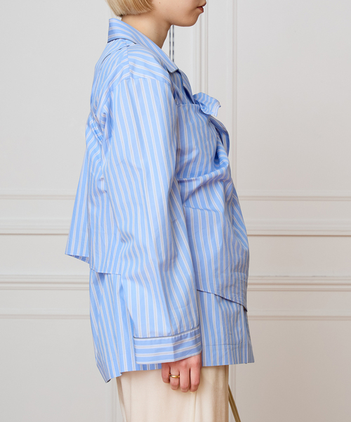 IENA LA BOUCLE（イエナラブークル）の「IENA LA BOUCLE コットンストライプスリーピーシャツ（シャツ/ブラウス・レディース・ライトブルー・FREE）」の6枚目の写真