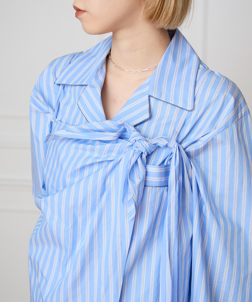 IENA LA BOUCLE（イエナラブークル）の「IENA LA BOUCLE コットンストライプスリーピーシャツ（シャツ/ブラウス・レディース・ライトブルー・FREE）」の7枚目の写真