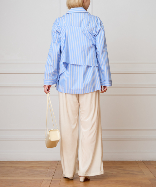 IENA LA BOUCLE（イエナラブークル）の「IENA LA BOUCLE コットンストライプスリーピーシャツ（シャツ/ブラウス・レディース・ライトブルー・FREE）」の10枚目の写真